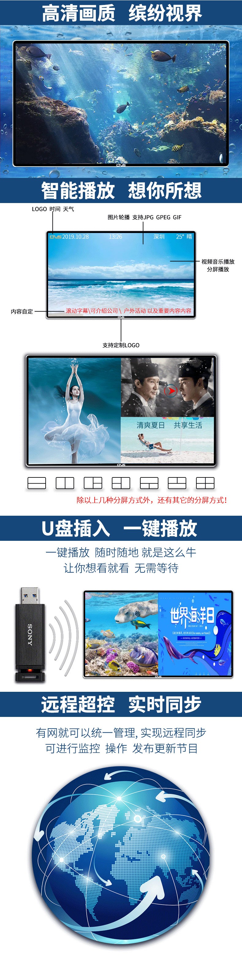 定制化生產(chǎn)服務(wù)支持多種格式及播放方式